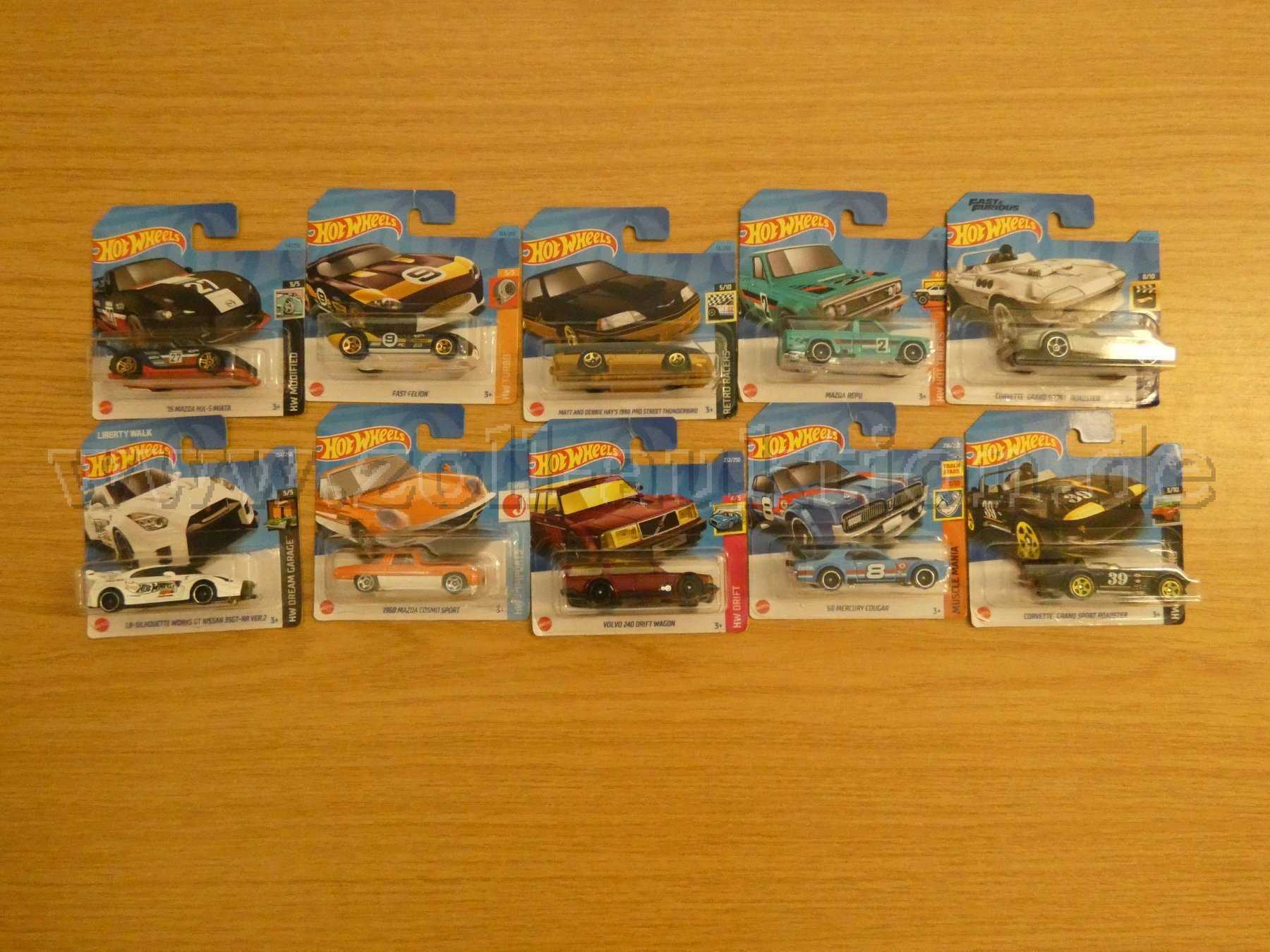 10 Hot Wheels von Mattel