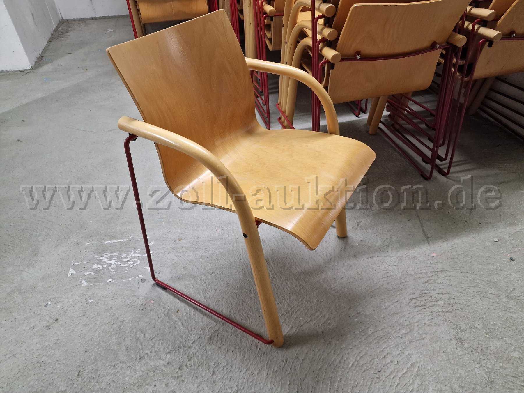 10 Stühle Thonet S320 rot, stapelbar