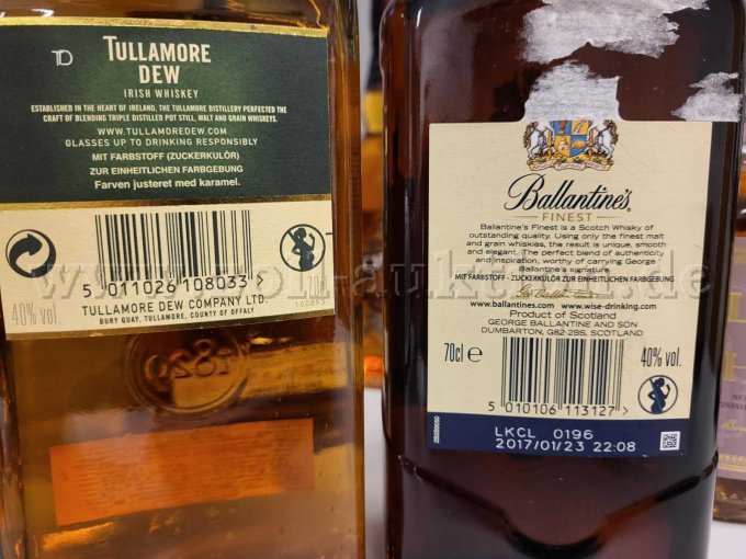 Tullamore & Ballantines Whisky