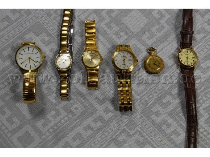 5 der Armbanduhren und 1 Taschenuhr