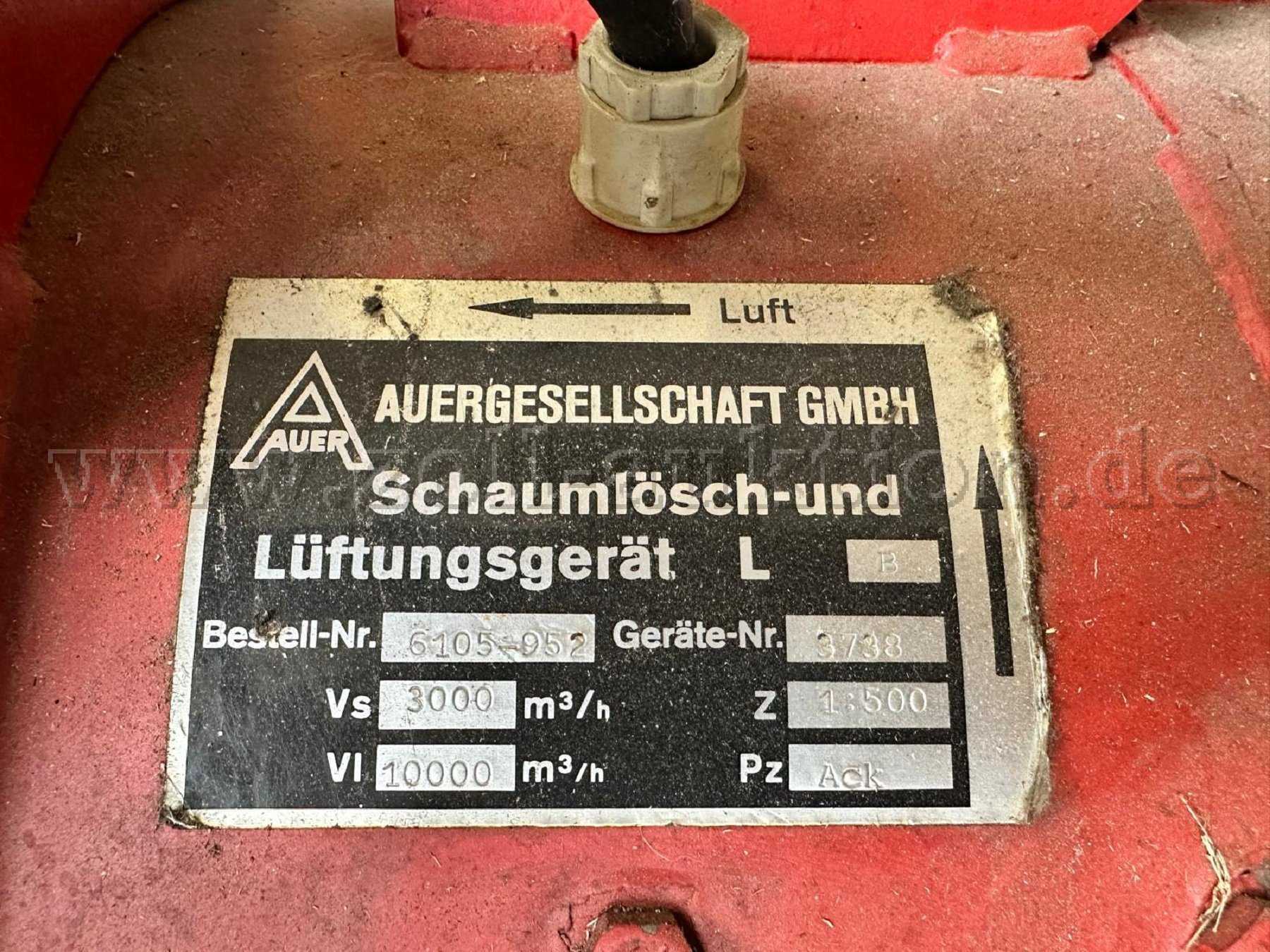 AUER Be- und Entlüftungsgerät - Typenschild