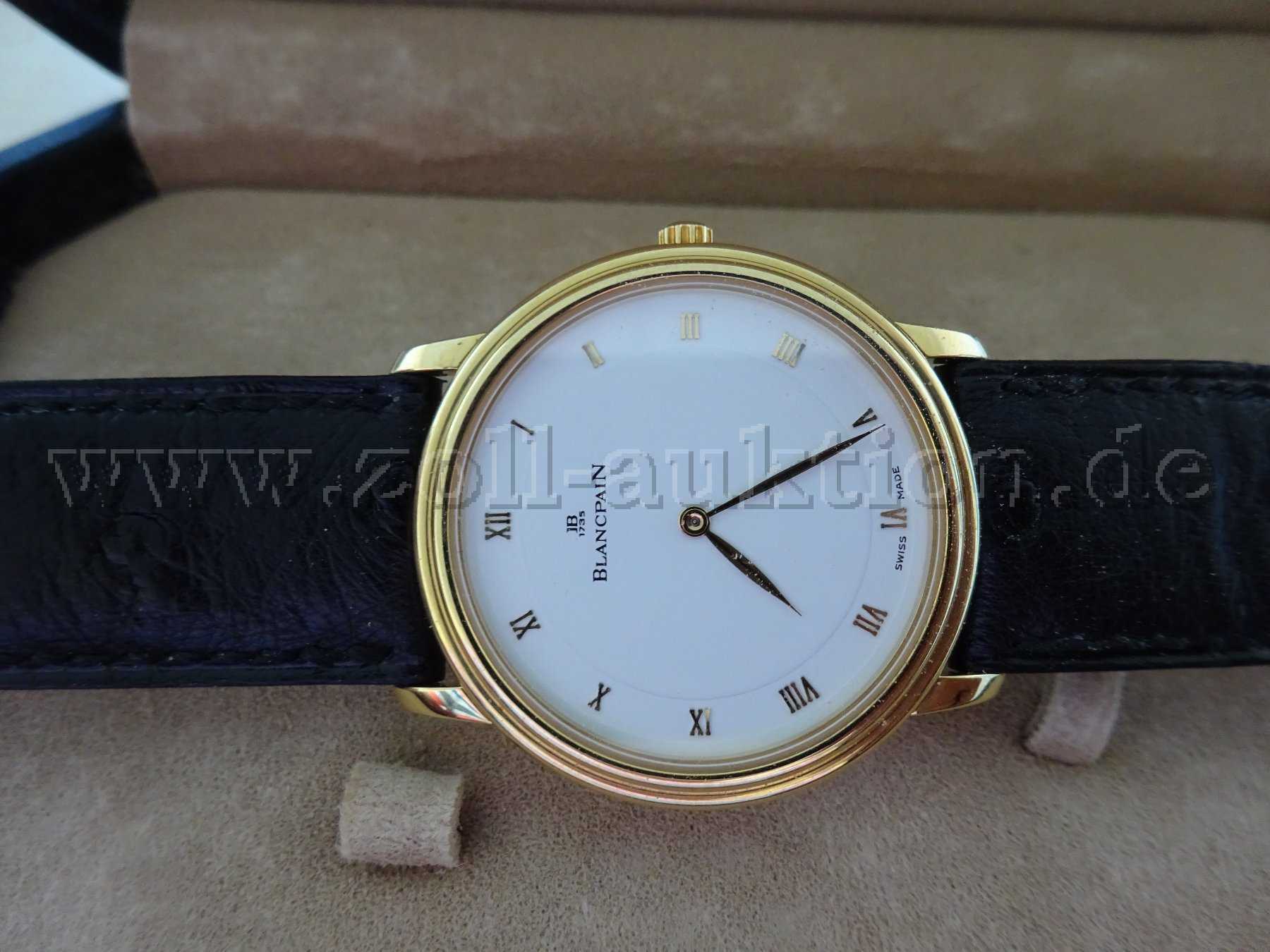 1 Armbanduhr Blancpain Villeret 1418-55B, 750/-Gelbgold