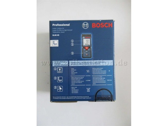 Bosch GLM40 Karton Rückseite