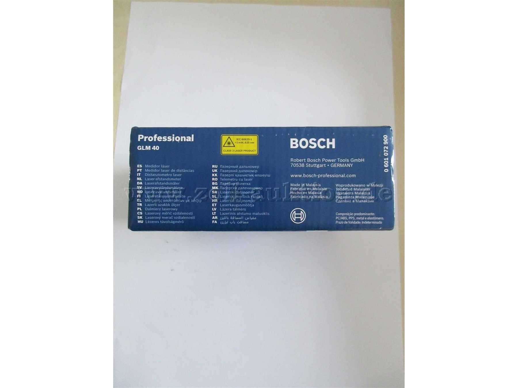 Bosch GLM40 Karton Seitenansicht