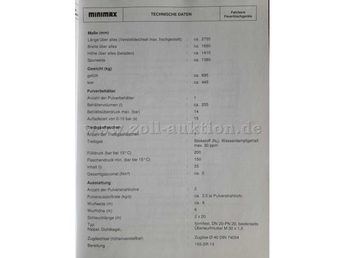 Datenblatt Pulverlöschanlage