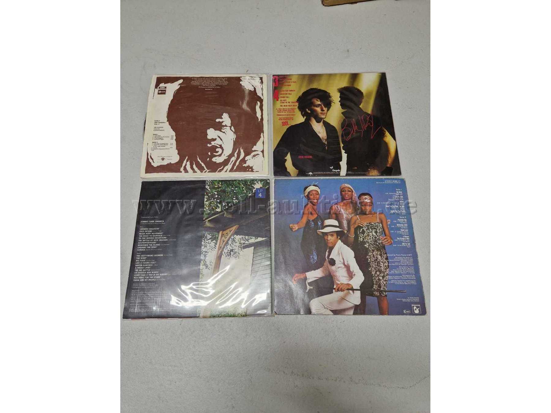 Rückseite
Jimi Hendrix - Early Jimi Hendrix Vol.II; Billy Idol - Rebel Yell; Jonny Cash – America; Boney M. - Love for Sale