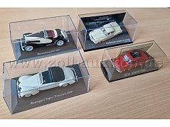 DKW Junior Junior, 1959, rot; Borgward Isabella Coupe, 1957-1961, beige;Rosengart Super Traction 1939, weiß;Düsenberg SSJ, 1933, schwarz-beige