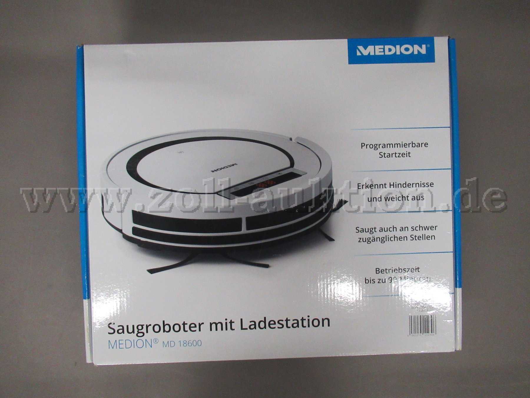 1 Medion MD18600 Saugroboter mit Ladestation