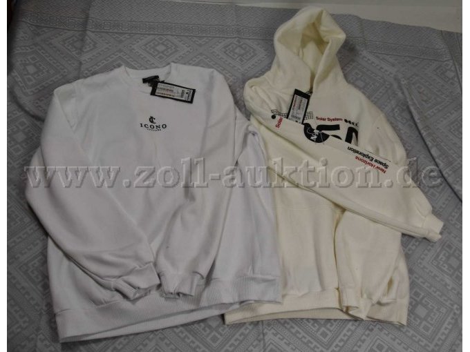 1 weißes Sweatshirt „ Icono“ & 1 weißes Kapuzenshirt „ SMOG“