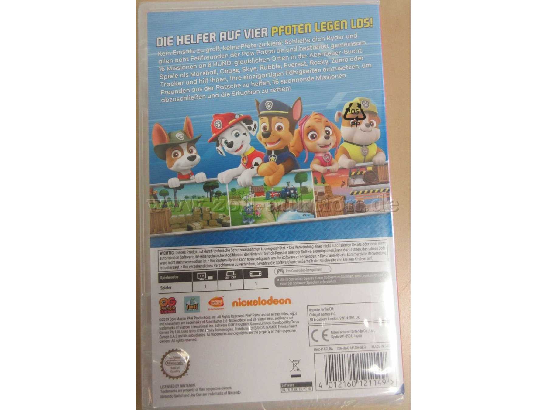 Videospiel PAW Patrol im Einsatz Rückseite