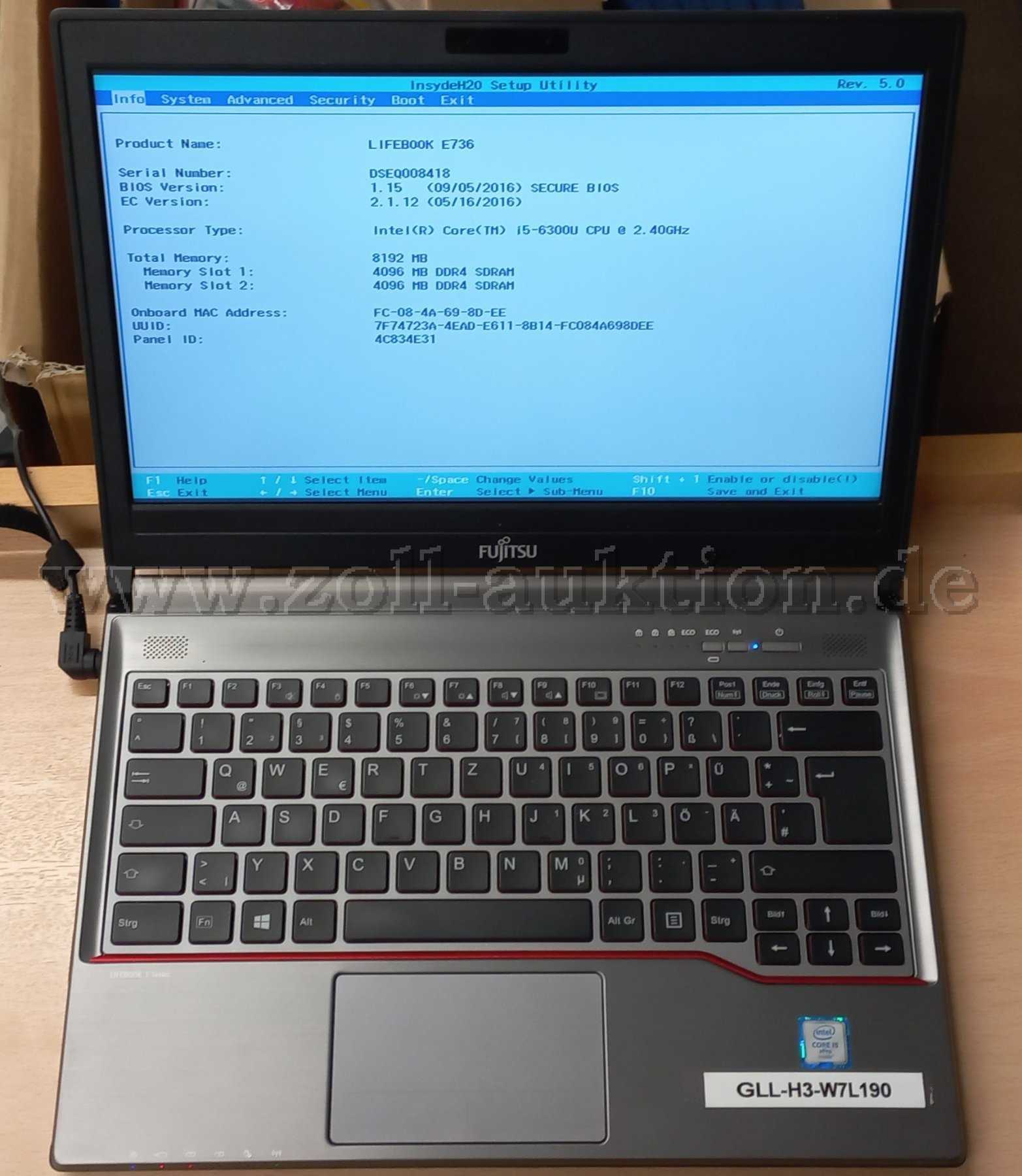 1 Notebook Fujitsu Lifebook E736, 13,3 Zoll