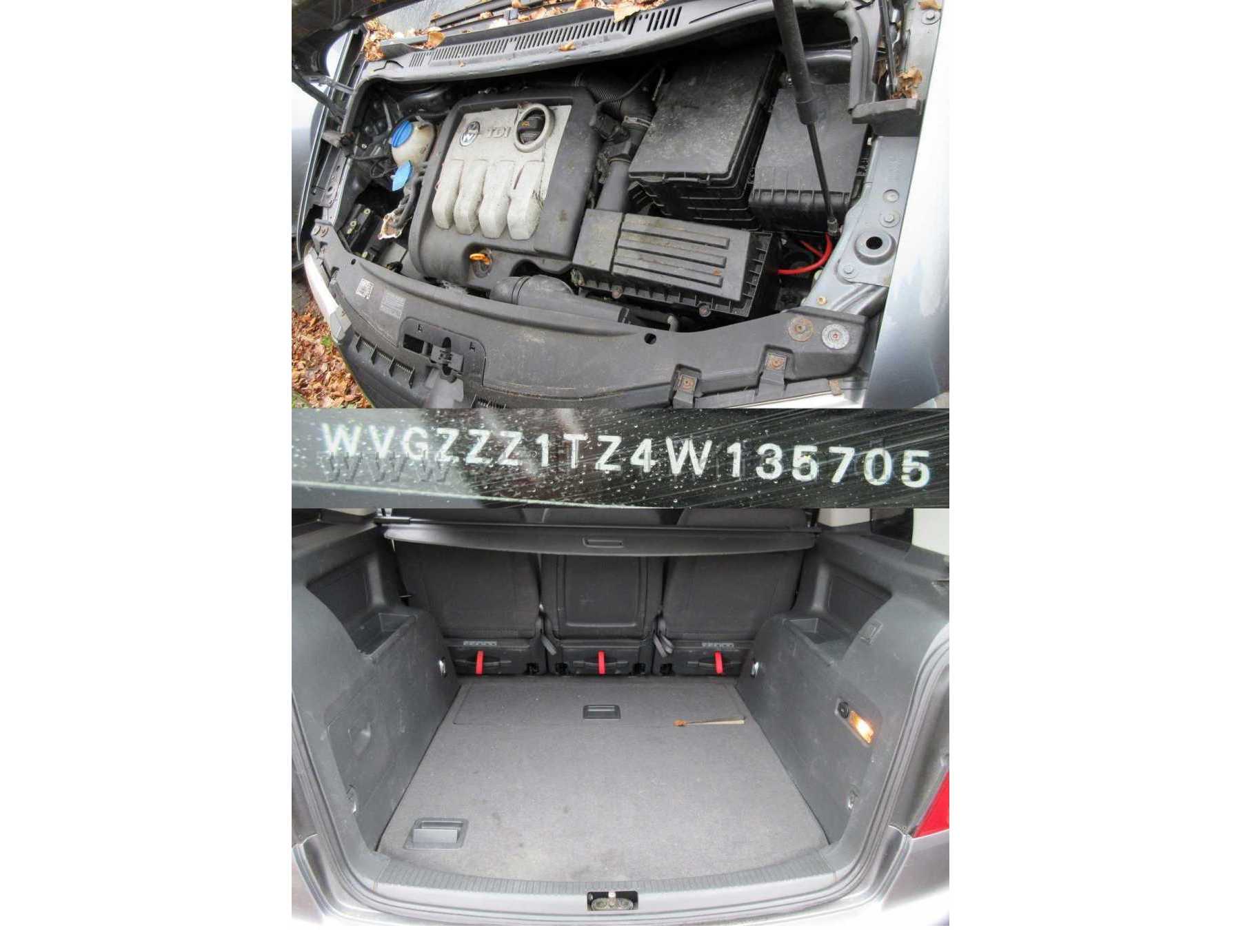 VW Touran - Motor-und Kofferraum-Fahrgestellnummer