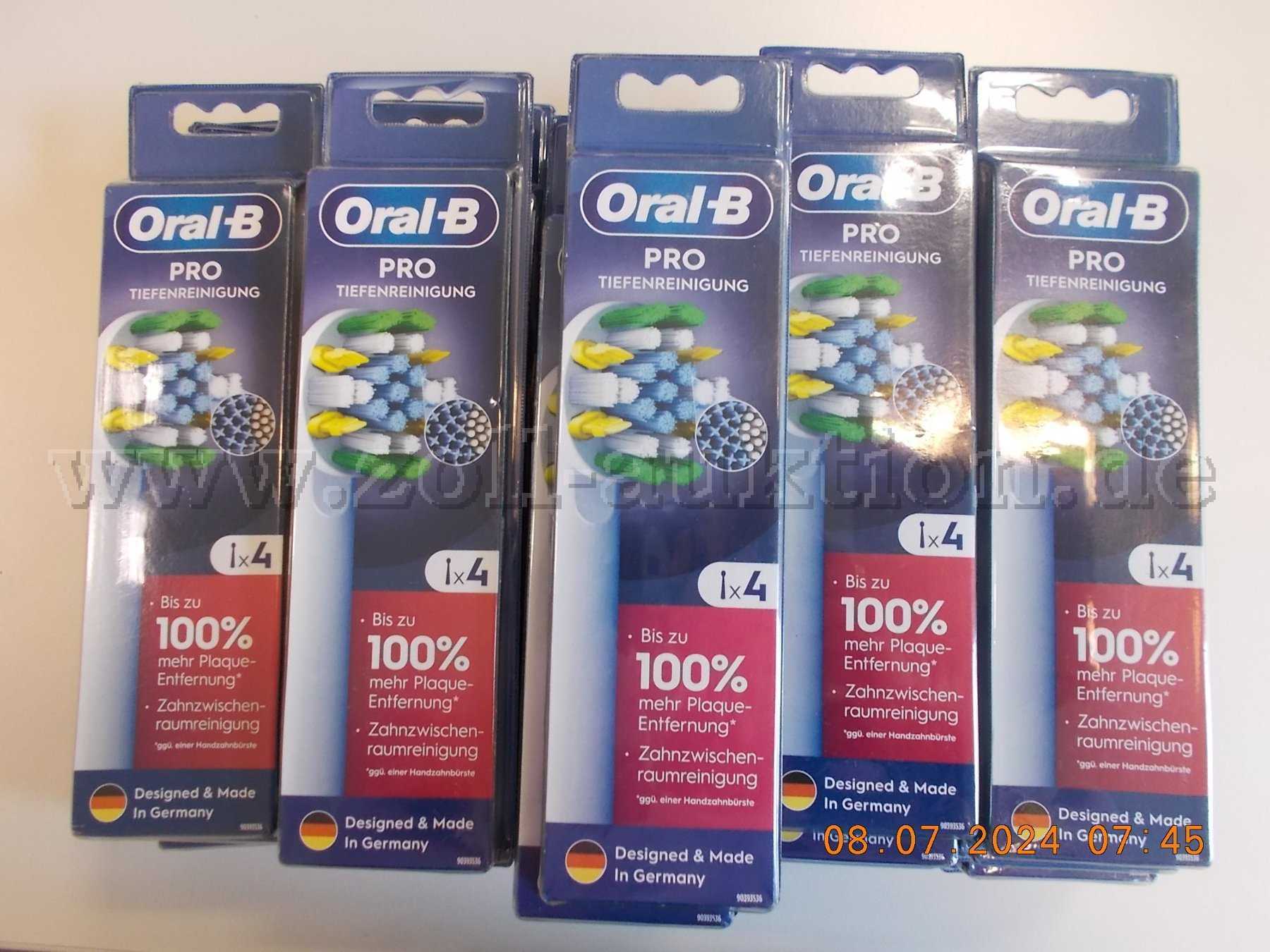 25x Oral-B Pro Tiefenreinigung Aufsteckbürsten für elektrische Zahnbürste (4er Pack)