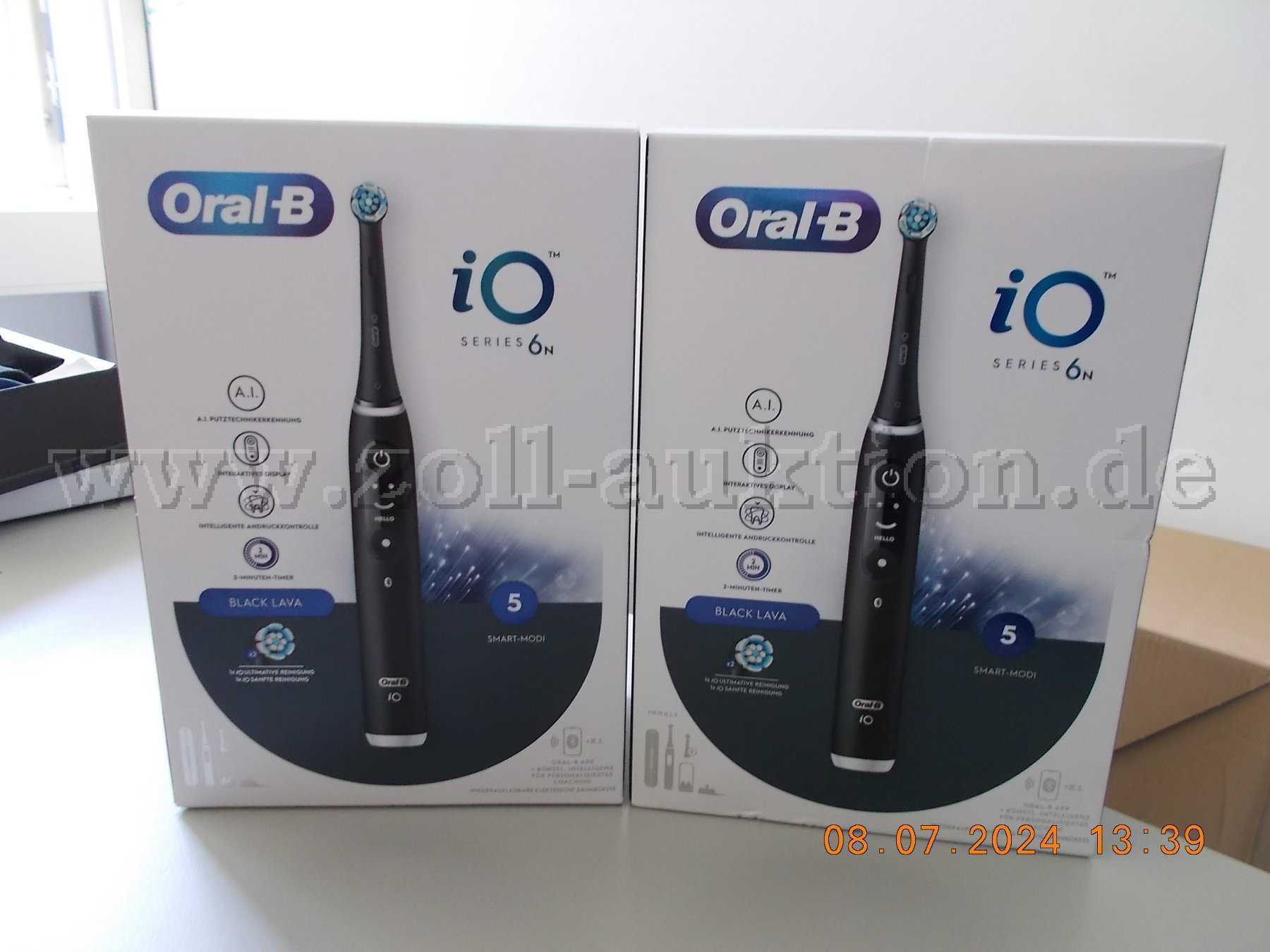 2x Oral-B iO Series 6N Elektrische Zahnbürste Lava Black