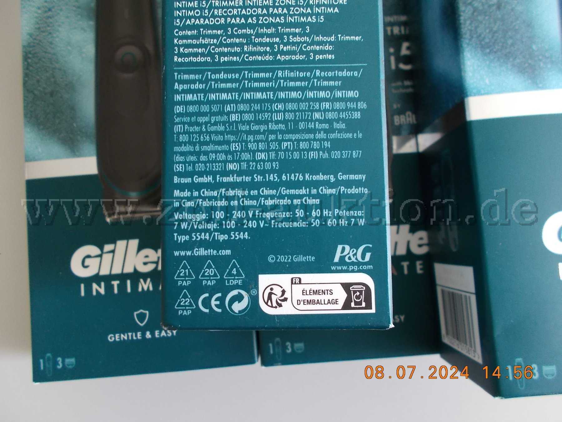 5x Gilette Intimate Hair Trimmer i5 Rasierer