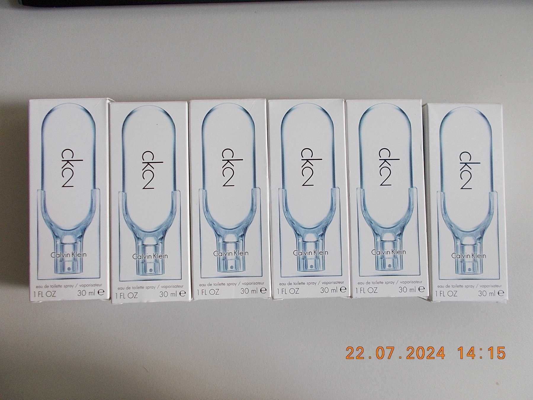 6x Calvin Klein CK2 Eau de Toilette Spray Unisex Duft 30ml