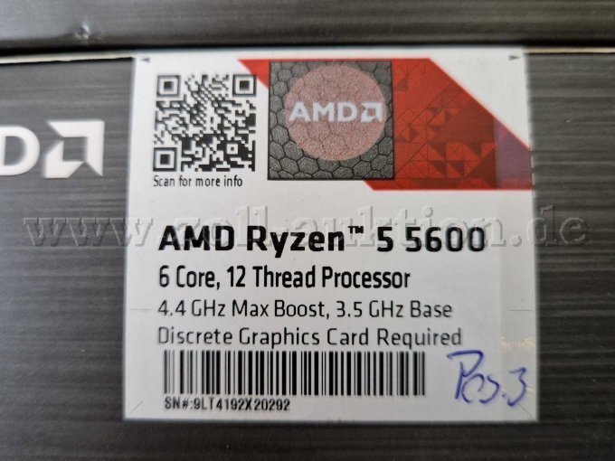 AMD Ryzen 5 5600 Prozessoren Typenschild